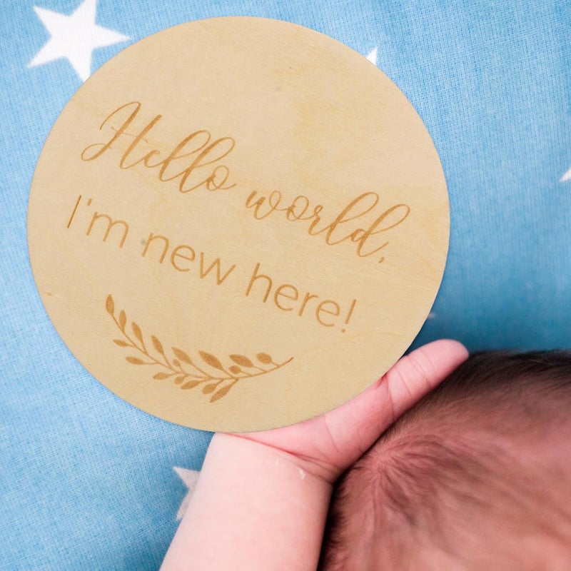 Wooden Milestone Cards For Newborn Photo Props Growth Keepsakes 2Pcs - Image 3